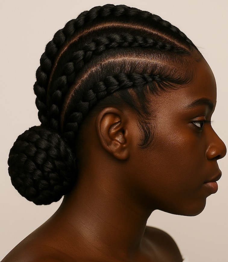 Braided hair ideas at Hiikuss Hairdressers in Camberwell