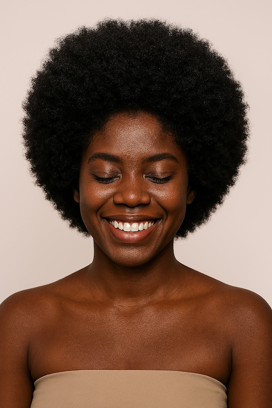 Natural afro hair styling at Hiikuss Salon, Camberwell