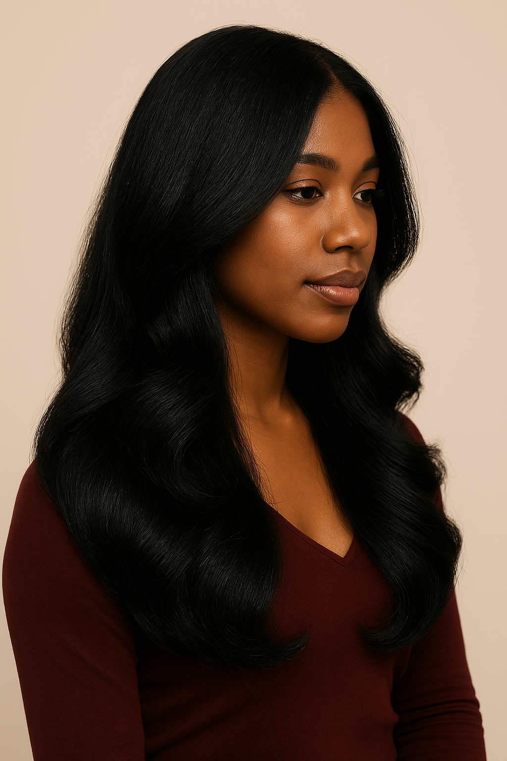 Silk press for smooth afro hair at Hiikuss Salon, Camberwell